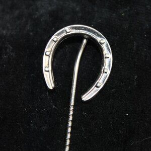Antique/Vintage Silver-tone/Steel Horseshoe Stick / Tie Pin